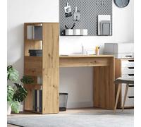 vidaXL Scrivania con lo scaffale rovere artigianale 113 x 54 x 120 cm