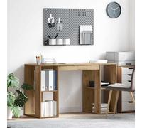 vidaXL Scrivania con Storage Rovere Artigianale 130 x 50.5 x 75 cm, Scrivania Moderna per Ufficio, Rettangolare, con Spazio, Tavolo da Lavoro, in Legno ingegnerizzato.