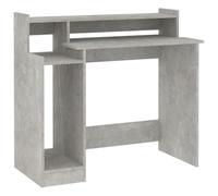 vidaXL Scrivania con Luci LED Grigio Cemento 97x45x90cm in Multistrato
