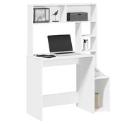 vidaXL Scrivania con Mensole Bianca 100x45x140 cm in Legno Multistrato, scrivania da Computer, scrivania autoportante, scrivania con mensole