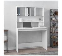 Scrivania con Mensole Bianca 102x45x148 cm in Legno Multistrato