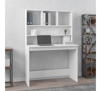 Scrivania con Mensole Bianca 102x45x148 cm in Legno Multistrato