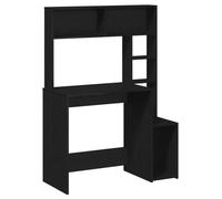 vidaXL Scrivania con Mensole Nera 100x45x140 cm in Legno Multistrato, scrivania da Computer, scrivania autoportante, scrivania con mensole