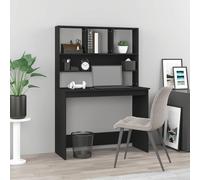 vidaXL Scrivania con Mensole Nera 102x45x148 cm in Legno Multistrato