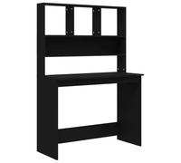 vidaXL Scrivania con Mensole Nera 102x45x148 cm in Legno Multistrato