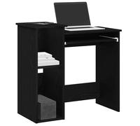 vidaXL Scrivania con Mensole Nera 84x40x78 cm in Legno Multistrato