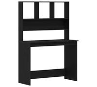 vidaXL Scrivania con Mensole Rovere Nero 102x45x148 cm in Truciolato
