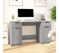 vidaXL Scrivania con Mobile Laterale Grigio Sonoma Legno Multistrato
