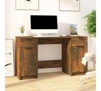 vidaXL Scrivania con Mobile Laterale Rovere Fumo in Legno Multistrato