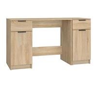 vidaXL Scrivania con Mobile Laterale Rovere Sonoma Legno Multistrato