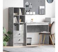vidaXL Scrivania con Spazio di Archiviazione 2 pcs Grigio cemento