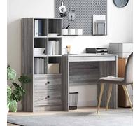 vidaXL Scrivania con Spazio di Archiviazione 2 pcs Grigio sonoma