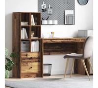 vidaXL Scrivania con Spazio di Archiviazione 2 pcs Legno vecchio