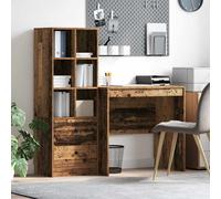 vidaXL Scrivania con Spazio di Archiviazione 2 pcs Legno vecchio
