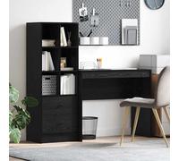 vidaXL Scrivania con Spazio di Archiviazione 2 pcs Rovere nero