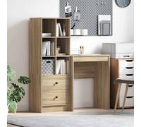 vidaXL Scrivania con Spazio di Archiviazione 2 pcs Rovere Sonoma