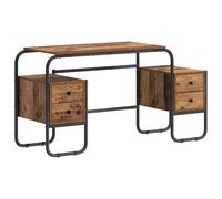 vidaXL Scrivania con Spazio di Archiviazione Legno di quercia