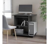 vidaXL Scrivania da Computer Grigia 80x50x75 cm in Legno Multistrato