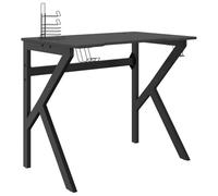 vidaXL Scrivania da Gaming con Gambe a K Nera 90x60x75 cm