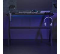 vidaXL Scrivania da Gaming con LED e Gambe a Y Nera 110x60x75 cm