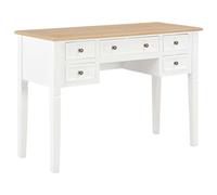 vidaXL Scrivania Design Semplice Classico Resistente Spaziosa con Cassetti Durevole Tavolo Studiolo Cattedra Studio Tavolino Bianco in Legno