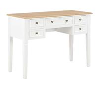 vidaXL Scrivania Design Semplice Classico Resistente Spaziosa con Cassetti Durevole Tavolo Studiolo Cattedra Studio Tavolino Bianco in Legno