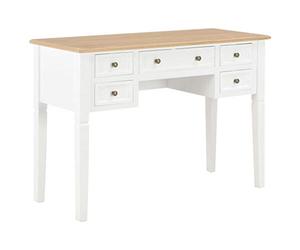vidaXL Scrivania Design Semplice Classico Resistente Spaziosa con Cassetti Durevole Tavolo Studiolo Cattedra Studio Tavolino Bianco in Legno