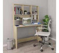 vidaXL Scrivania e Ripiani Rovere Sonoma 110x45x157 Legno Multistrato