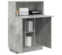 vidaXL Scrivania con lo scaffale Grigio cemento 71,5 x 31,5 x 106,5 cm