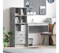 vidaXL Scrivania Grigio cemento 125,5 x 40 x 127 cm 2 pz