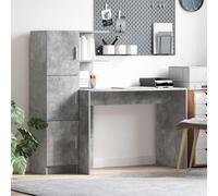 vidaXL Scrivania con spazio di archiviazione in legno ingegnerizzato grigio cemento 2 pezzi