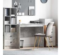 vidaXL Scrivania per computer Moderna Compatta Grigio cemento Pannello MDF 90 x 50 x 76 cm