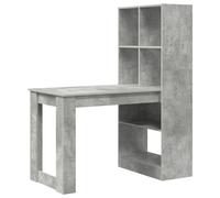 vidaXL Scrivania Grigio Cemento in Legno Ingegnerizzato 122 x 67 x 145 cm, Ampio Spazio di Archiviazione, Stile Moderno, Uso Interno, Facile Montaggio con Attacco a Parete per Maggiore Sicurezza e D