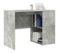 vidaXL Scrivania Grigio cemento Legno composito Compatta Storage