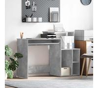 vidaXL Scrivania con Storage Grigio Cemento 120,5x44x88,5 cm Legno Ingegnerizzato