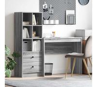 vidaXL Scrivania Grigio Sonoma 135,5 x 40 x 127 cm 2 pz