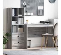 vidaXL Scrivania Grigio Sonoma 145.5 x 50 x 127 cm 2 pz