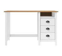 VIDAXL - Scrivania Hill con 3 Cassetti 120x50x74 cm Massello di Pino