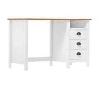 vidaXL Scrivania Hill con 3 Cassetti 120x50x74 cm Massello di Pino