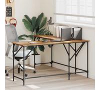 vidaXL Scrivania Legno vecchio 149 x 149 x 75 cm Legno multistrato, Scrivania angolare moderna, tavolo resistente, ampia postazione computer, piano in legno nero