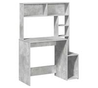 vidaXL Scrivania Mensole Grigio Cemento 100x45x140cm Legno Multistrato