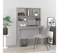 VIDAXL - Scrivania Mensole Grigio Cemento 102x45x148cm Legno Multistrato