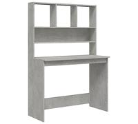 vidaXL Scrivania Mensole Grigio Cemento 102x45x148cm Legno Multistrato