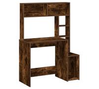 vidaXL Scrivania Mensole Rovere Fumo 100x45x140 cm Legno Multistrato