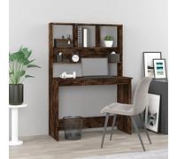 vidaXL Scrivania Mensole Rovere Fumo 102x45x148 cm Legno Multistrato