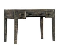 vidaXL Scrivania Stile Vintage Rustica Robusta Laccata Scrittoio Tavolo da Lavoro con 3 Cassetti Porta PC Consolle Nera Legno Massello Mango