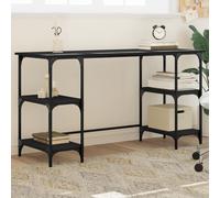 vidaXL Scrivania Nera 140x50x75 cm in Metallo e Legno Multistrato