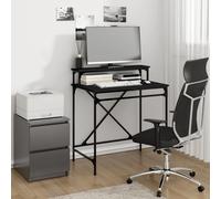 vidaXL Scrivania Nera 80x50x90 cm in Legno Multistrato e Ferro