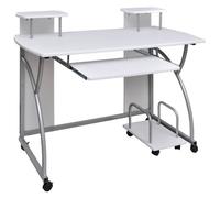 Vidaxl Scrivania per computer in compensato bianco 110x52x88,5 cm