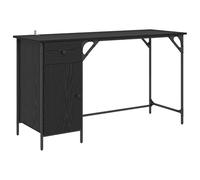 vidaXL Scrivania per computer nera effetto rovere, 131 x 48 x 75 cm, elegante e resistente, design rettangolare, aspetto rustico, molto spazio, compatta per la casa ufficio